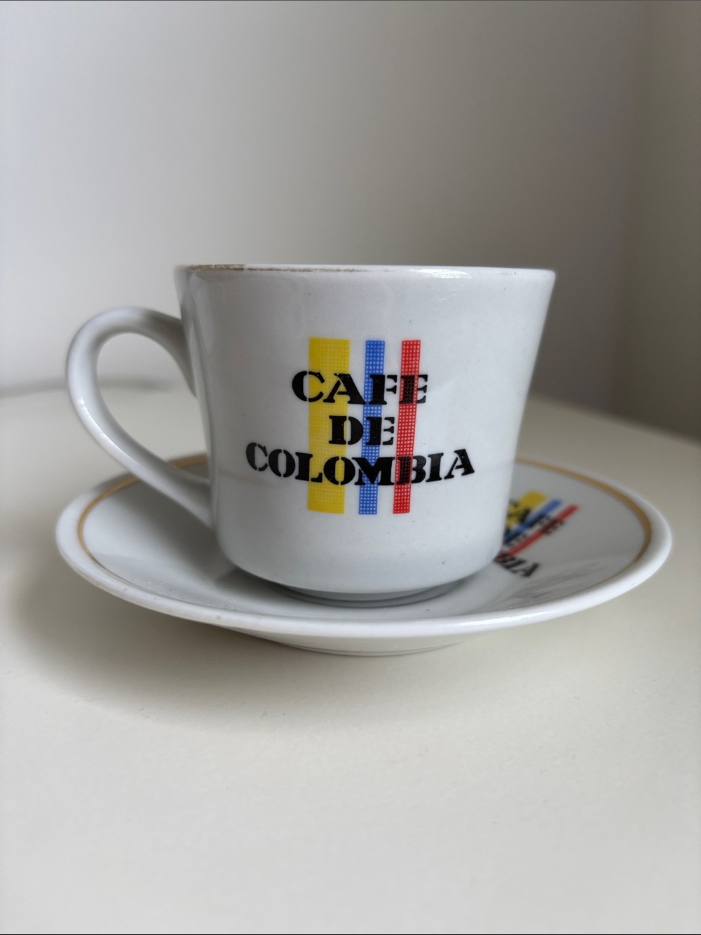 1985 Corona Royal Extra Cafe de Colombia Espresso Cup and Saucer